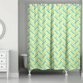 thumbnail image 2 of Creative Products Yellow Blue Herringbone 71x74 Shower Curtain, 2 of 2