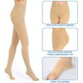thumbnail image 2 of 1 Pair Wukang Medical Compression Pantyhose 20-32mmHg Beige L Size Nylon Compression Stockings for Women & Men, 2 of 6