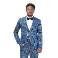 thumbnail image 5 of Mens Luxury Paisley Suit Jacket Gold Shiny Slim Fit Button Down Blazer, 5 of 5