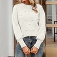 thumbnail image 2 of NARABB Spring Sweater for Womens Leisure Plus Size Pure Color Hairball Round-Neck Sweater, 2 of 7