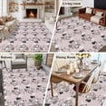 thumbnail image 5 of Large Area Rugs for Living Room Bedroom, Easter Rabbit 5'x8' Rug Washable Carpet Runner Indoor Outdoor, Cartoon Cute Bunny Sketch on Pink Non Slip Floor Mats Rug for Kitchen, Bathroom, 5 of 8