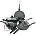 thumbnail image 2 of 10 Piece Non-Stick Aluminum Cookware Set in Black and Grey Speckle, 2 of 9