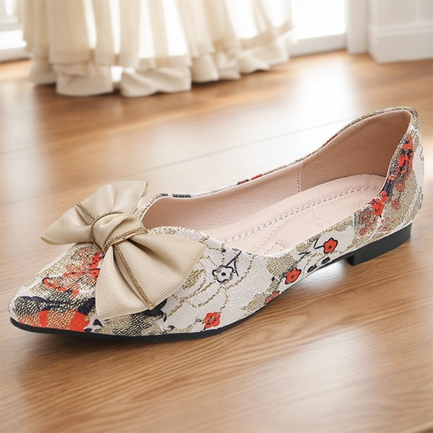 Zapatos planos con nudo de lazo para mujer, cómodos, antideslizantes, para boda, fiesta, baile