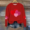thumbnail image 4 of Women's Valentines Sweatshirts Plus Size Cute Love Heart Graphic Blouses Long Sleeve Round Neck Shirts Valentine's Day Printed Sweater Pullover Tops, 4 of 5