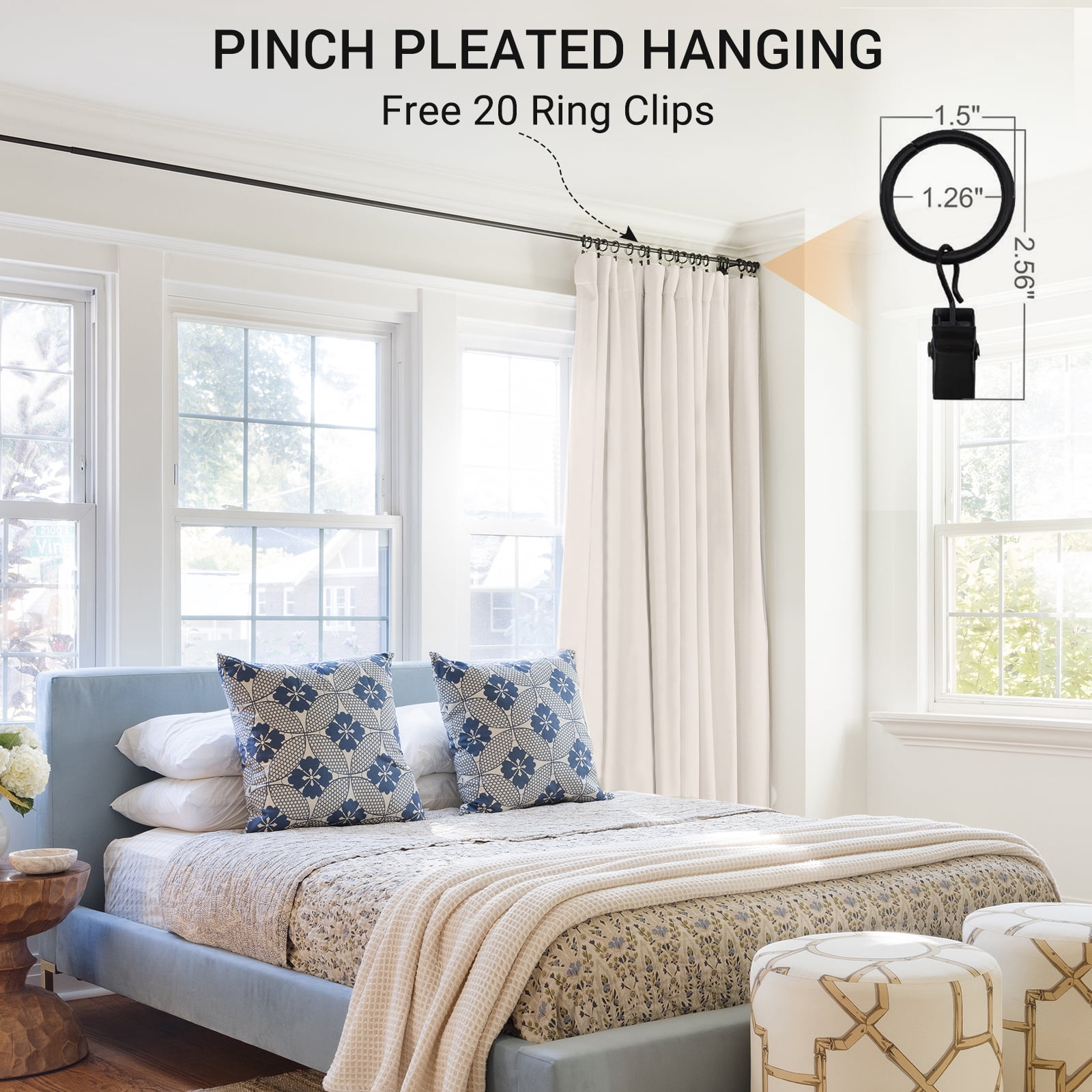 Blackout Curtains 2 Panels Set, Linen Textured Blackout Drapes, Thermal Insulated Curtains for Bedroom Living Room, W50" X L96" Cream