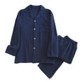 thumbnail image 2 of Men's Fashion Cotton Pajama Sets Solid Collar Relaxed Night Comfort Wear for Fall Winter Seasons​​, 2 of 3
