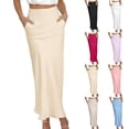thumbnail image 1 of Sentmoon Long Skirts for Women High Waist Athletic Skirts Women Active Solid Color with Pockets Regular Fit Skirts for Women for Work and Office S-3XL, 1 of 7