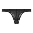 thumbnail image 2 of oelaio Mens Briefs See Through Mesh Thong Lingerie Lightweight Breathable Bikini Panties Transparent Underwear Black M, 2 of 3