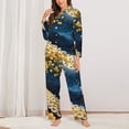 thumbnail image 2 of Lsque Moonlit Golden Tree Peacock Pattern Long Sleeve Pajama Set for Women - Soft 2-Piece Sleepwear and Loungewear Set with Pockets, Comfy Nightwear-Large, 2 of 7