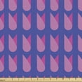 thumbnail image 1 of Tulip Fabric by the Yard, Abstract Repetitive Symmetric Pattern of Petals Modernistic Design Art, Upholstery Fabric for Dining Chairs Home Decor Accents, 2 Yards, Violet Blue and Pink by Ambesonne, 1 of 4