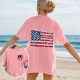 thumbnail image 2 of Blusas de Manga Corta Casuales para las Mujeres Verano Cuello Redondo Moda Impresa Blusa, Top Ligero para el Hogar Y Diario, 2 of 7