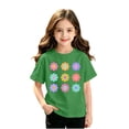 thumbnail image 2 of WQNVRNR Girls Summer Short Sleeve Tee- Crewneck Cotton Printed Casual Cute T Shirt Army Green Size 6, 2 of 7