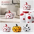 thumbnail image 2 of Pumpkin Home Decor, Yellow Polka Dot Art Round Pumpkin Ornament For Living Room 1 Piece, 2 of 6