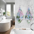 thumbnail image 7 of SKYSONIC Peony Flowers Watercolor Ultra Soft 2 PCS Towel Set, Highly Absorbent Hand Towels, 16"x28" Cotton Towels for Bathroom Hotel Gym Travel, Ideal for Daily Use, 7 of 7