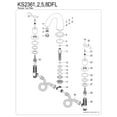 thumbnail image 3 of Kingston Brass KS2361DFL Vintage Two-Handle Deck Mount Roman Tub Faucet, Polished Chrome, 3 of 4