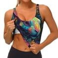 thumbnail image 3 of Easygdp Colorful Patterned Rabbit for Seamless Sports Bra for Women, High Impact Yoga Exercise Athletic Bras - Available in Various Sizes-Large, 3 of 8