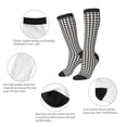 thumbnail image 3 of Fotbe Houndstooth Black And White Calcetas Divertidas Estampadas para Hombre y Mujer, Calcetas de Algodón hasta la Rodilla para Caminar, Correr, Enfermería y Embarazo, 3 of 6