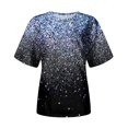 thumbnail image 5 of TSADFHJI Chandails pour Femmes en Coton Mode Décontractée pour Femmes Dégradé à Paillettes Imprimé Col Rond T-Shirt Ample, 5 of 5