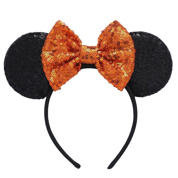 Diadema de Mickey con lazo de lentejuelas y lunares rojos y ondas, accesorios para el cabello de Mickey Mouse, horquilla Paradise Play, ropa cómoda
