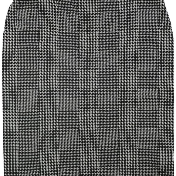Ralph Lauren Womens Houndstooth Pencil Skirt, Black, Plus Size, 3X