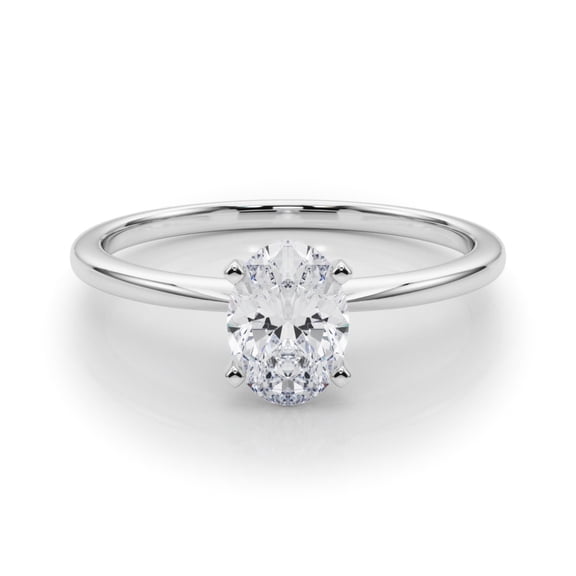 Best Jewel 14K White Gold Plated Ring - Excellent 2 Ct Oval Cut Lab Created Simulated Diamond Rings - Classic Engagement Wedding Ring for Women's - Engagement Wedding Diamond Rings On Clearance