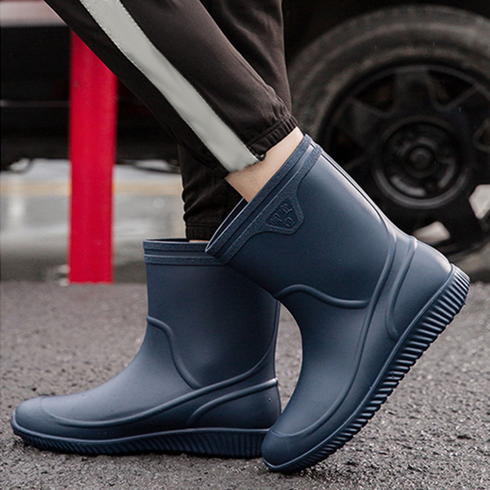 AUXDIQ Rain Shoes Men Mid-calf Boots Waterproof Rain Boots Outdoor Garden Shoes