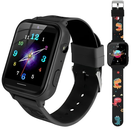 Kids Smart Watch Phone, Music Player Smartwatch with Games Cell Phone SOS Video Calculator Touch Screen (Build-in 1GB SD Card) Sport Wrist Watch for Kids Boys Girls Gifts ( with Replace Strap)