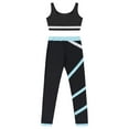 thumbnail image 4 of YONGHS Kids Girls Sleeveless Tank Top Vest with Leggings Set Gymnastics Dance Skating Outfits Black&Light Blue 6, 4 of 5