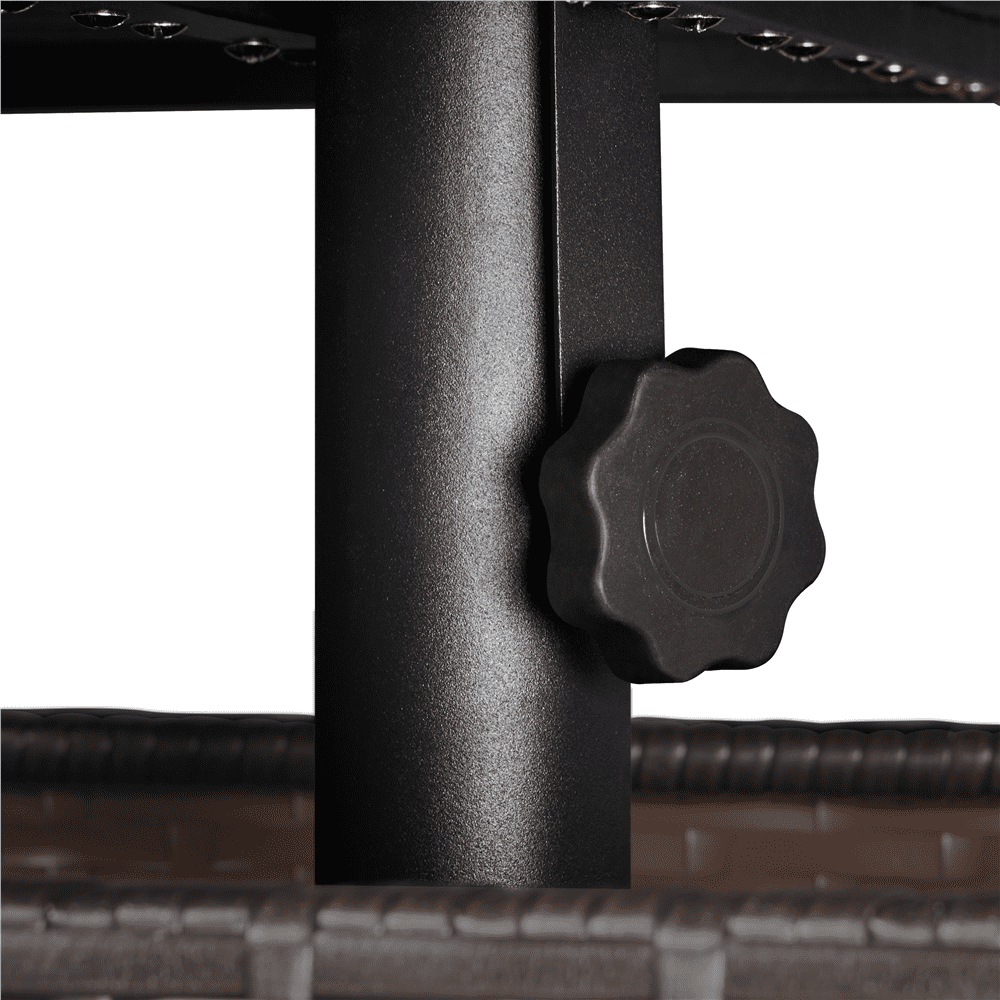 Renwick Outdoor Wicker Side Table with Patio Umbrella Hole, Black
