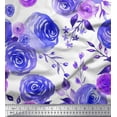 thumbnail image 1 of Soimoi Blue Velvet Fabric Watercolor Floral Decor Fabric Printed BTY 58 Inch Wide, 1 of 3