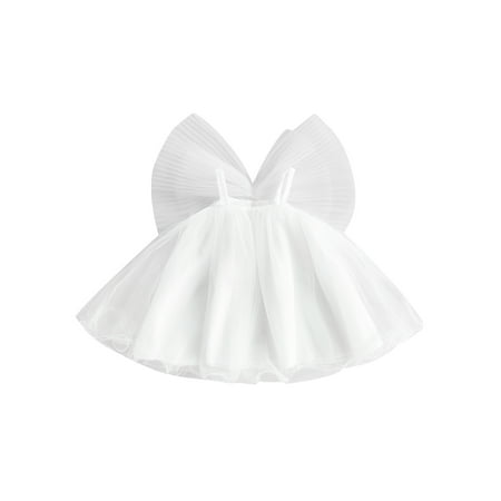 

Toddler Kids Girls Mesh Tulle Dress Summer Solid Color Sleeveless Princess A-line Dress