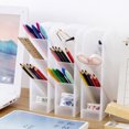 thumbnail image 4 of Pen Holder Plastic Simple Translucent Makeup Brush Holder Desktop Pencil Cup, 4 of 9