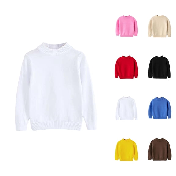 Boys Fashion Boys Sweater Mid Neck Knit Pullover Soft Warm Top for Kids Winter Fall Everyday
