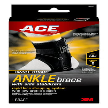 ACE Brand Ankle Brace with Side Stabilizers, Adjustable, Low-Profile