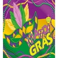 thumbnail image 3 of Ambesonne Mardi Gras Duvet Cover Sets, Vivid Beads Feathers, 2-King, Lime Green Magenta, 3 of 6