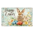 thumbnail image 2 of CoreLiving Easter Bunny in Floral Bouquet Plush Bath Rug for Bathroom Soft Shaggy Shower Mat Water Absorbent Non-Slip Indoor Decor 24x16 Inch, 2 of 7