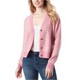 thumbnail image 1 of Jessica Simpson Womens Leopard Print Cardigan Sweater, Pink, Large, 1 of 1