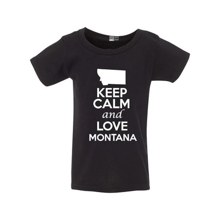 

Keep Calm and Love Montana Country People Map Patriotic Toddler Kids T-Shirt Tee