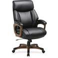 thumbnail image 1 of Lorell Chaise de Direction LLR59495&44; Cuir - Noir et Noyer, 1 of 1