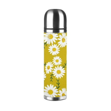 

Large Capacity Thermos Cup Tea Brewing Coffee Vacuum Pot 17.5oz Student Office Outdoor Sports Kettle Car Accompanying Cup Little Daisy Flower