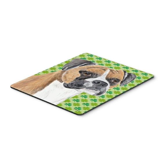 Carolines Treasures SC9310MP "Boxer St. Patricks Day Shamrock Portrait Mouse Pad Hot Pad or Trivet" Large multicolor
