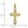 thumbnail image 3 of 14K Yellow Gold D/C With Beaded Edge Cross Charm Made In United States k8526, 3 of 5