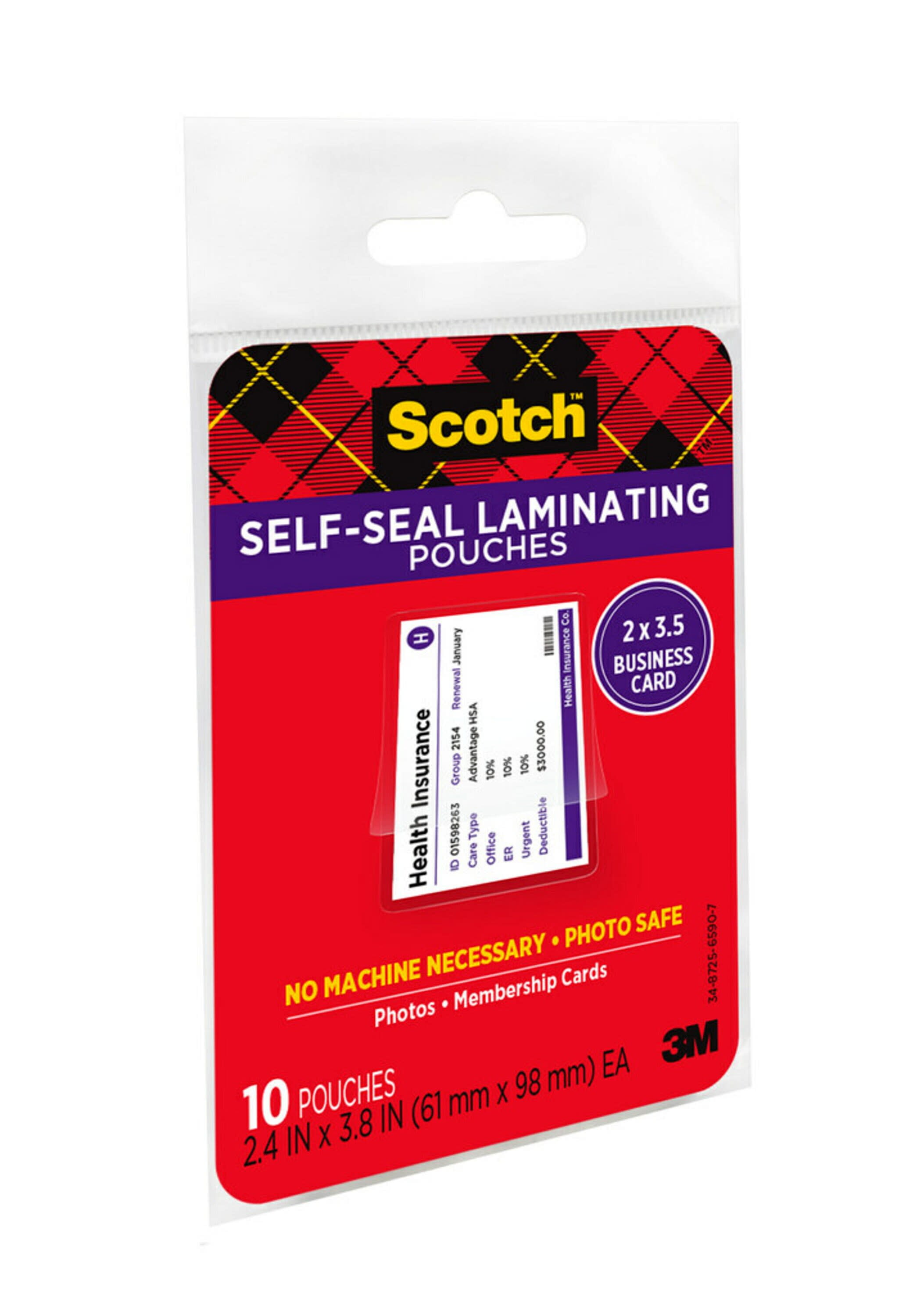 Scotch Self-sealing Laminating Pouches 3m 25 Sheets Gloss Finish Letter Size for sale online 