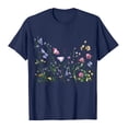 thumbnail image 2 of Floral Print Tops Summer T-Shirts for Women Short Sleeve Tunic Tops Loose Fit Casual Crew Neck Graphic Tee (2XL, Navy 01), 2 of 5