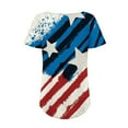 thumbnail image 4 of Cyber_Monday Tops for Women, July of 4th Shirt for Women Summer V Neck Short Sleeve American Flag Clothes Patriotic Outfit Top Pleated Mesh Blouses Loose Fitting Tops for Women # Sales & Deals #5, 4 of 6
