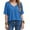 Royal blue, variant on Summer Women's Casual Solid Color T-shirt Half Sleeved Simple V-neck Tee Tops