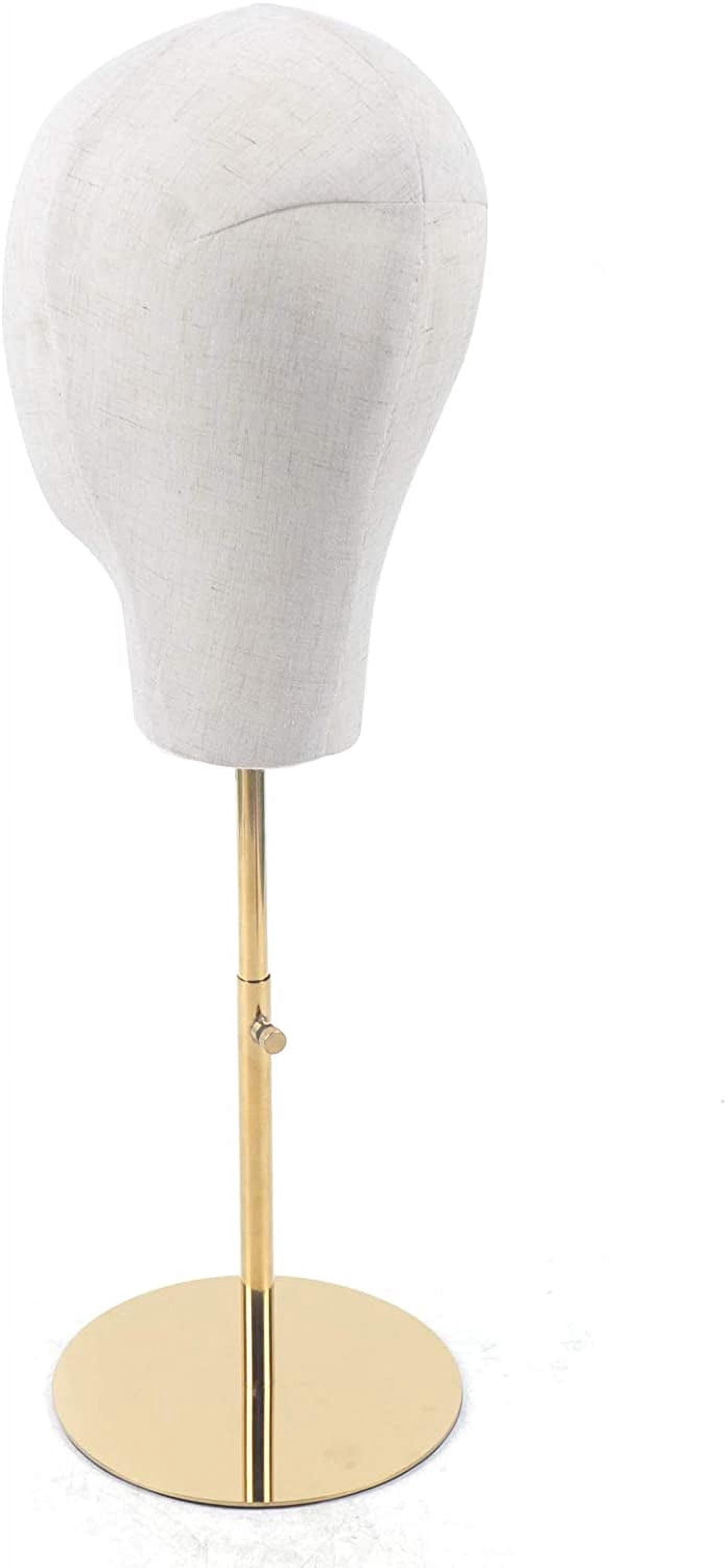 MONIPA Mannequin Head Hat Rack Cap Wig Holder Display Stand Wig Head Cork Canvas for Wigs Making Display Styling