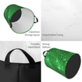 thumbnail image 2 of Fotbe Shiny round green sequins Cesto de Ropa con Asas, Cesto Impermeable de Gran Capacidad, Bolsa de Lavado para Dormitorio, Cesto de Ropa con Ruedas y Asas-Medium, 2 of 6