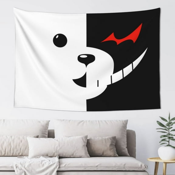 Danganronpa Monokuma Tapestry Wall Hanging Home Decoration Wall Blanket Dormitory Living Room Bedroom Backdrop Poster( 60x40inch)