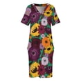 thumbnail image 4 of Vestido holgado con bolsillos y flores para piano, vestido ceñido, vestido bonito., 4 of 7